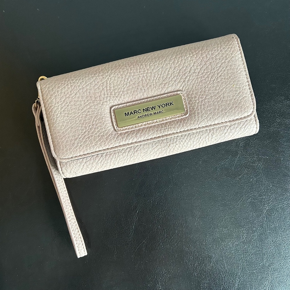 Marc New York (Andrew Marc) Pink  Pebbled Faux Leather Wallet
